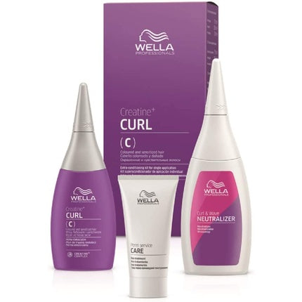 Kit Îngrijire Păr Buclat, Wella Professionals, Creatine+ Curl Kit (0.23kg), Culoare mov și alb