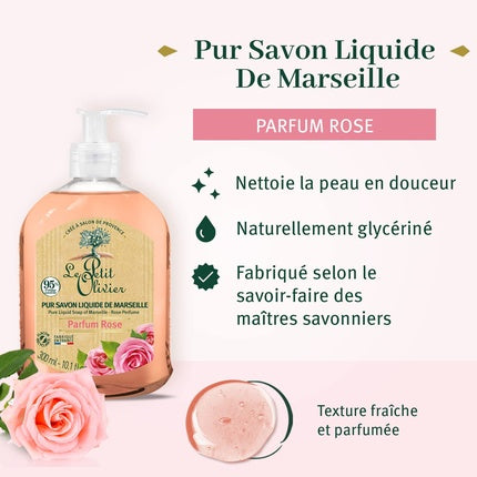 Săpun lichid Le Petit Olivier Pure Marseille Parfum de trandafir 299 g