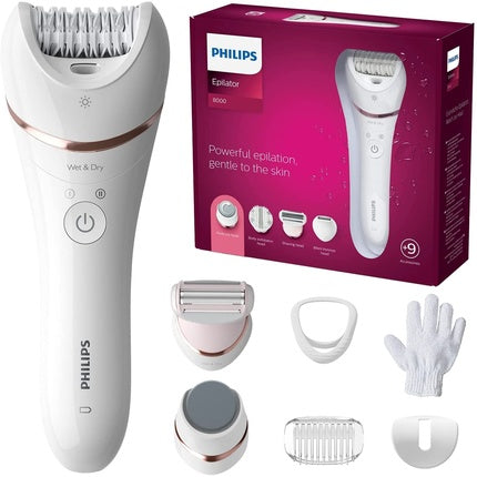 Epilator Philips Series 8000, BRE740/10, umed și uscat
