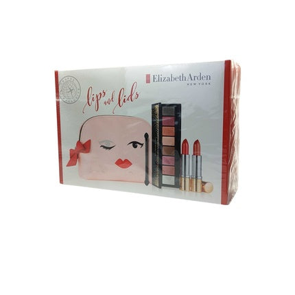 Set machiaj Elizabeth Arden, paletă farduri și rujuri, roz
