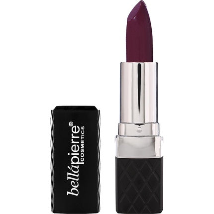 BellaPierre Couture Mineral Lipstick, 3.5g, culoare mov închis, ambalaj negru mat