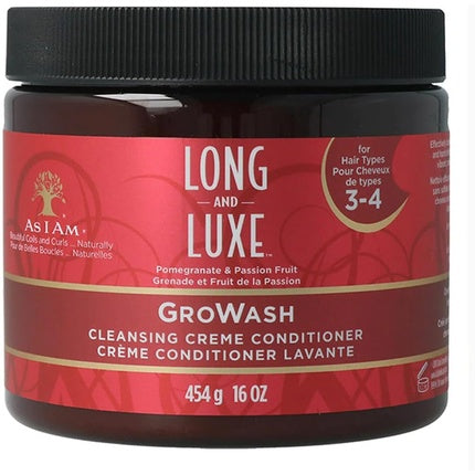 As I Am Long & Luxe GROWash, Condiționator de curățare cremă, Rodie & Fructul Pasiei, 454 g