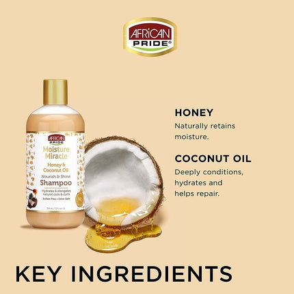 Șampon African Pride, Moisture Miracle, miere și ulei de cocos