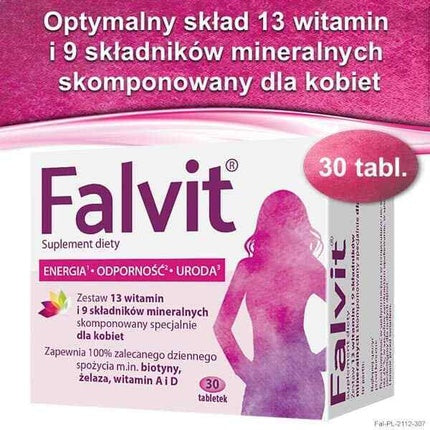 Supliment dietetic Falvit, set de vitamine și minerale, 30 tablete