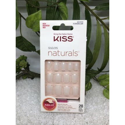 Unghiile Artificiale Kiss Salon Naturals, Fără Lipici, Set de 28 Bucăți