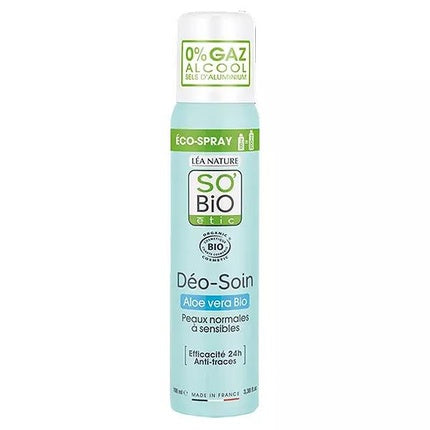 So Bio Etic Deodorant Aloe Vera Organic 24h Sensitive Skin Spray, 100 ml