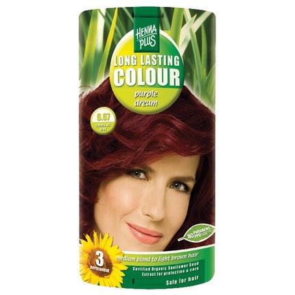 Vopsea Păr Hennaplus, Long Lasting Colour, 6.67 Purple Dream, 100ml