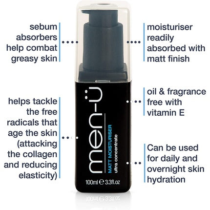 Cremă Față, Men-Ü, Ultra-Concentrată Matifiantă 100ml, Negru