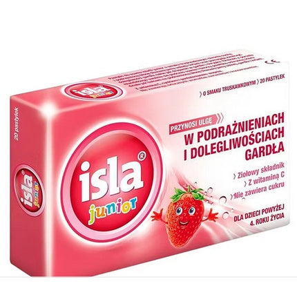 Pastile pentru gât, Isla Junior, Gust de Căpșuni, 20 buc