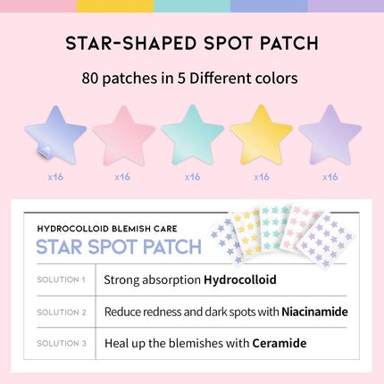 Plasturi Acnee, Ootd, Stea Multicolor, 80 Bucăți