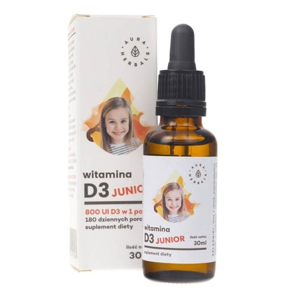 Aura Herbals, Vitamin D3 Junior 800 IU Drops, 30ml