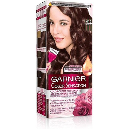 Vopsea Păr Garnier Color Sensation 415 Chocolate, Aplicare Bol & Pensetă, Culoare Ciocolatie