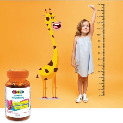 Gume cu Vitamina D3, Pediakid, 60 buc, căpșuni