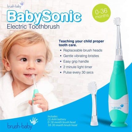 Periuță electrică copii Brush-Baby BabySonic, LED, turcoaz