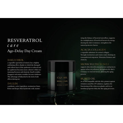 Cremă de zi anti-îmbătrânire CLOCHEE Resveratrol Care, 50ml