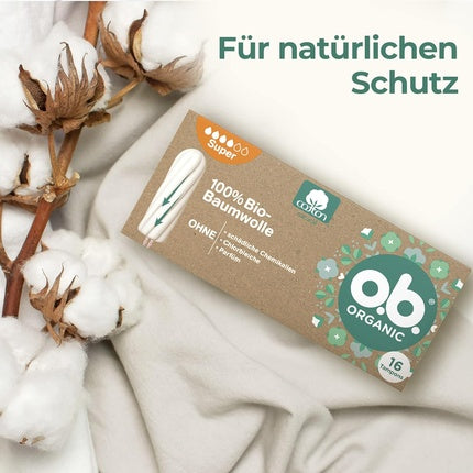 Tampon Sanitar O.B. Organic Super, Ambalaj 16 bucăți