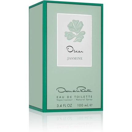 Perfum feminin Oscar de la Renta Jasmine, flacon turcoaz, capac floral, 3.4oz