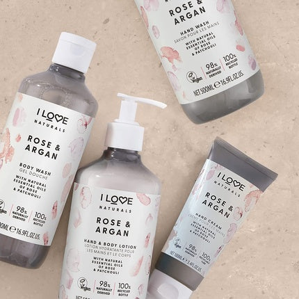 Spălare pe mâini I Love Naturals Rose & Argan cu uleiuri naturale 500ml