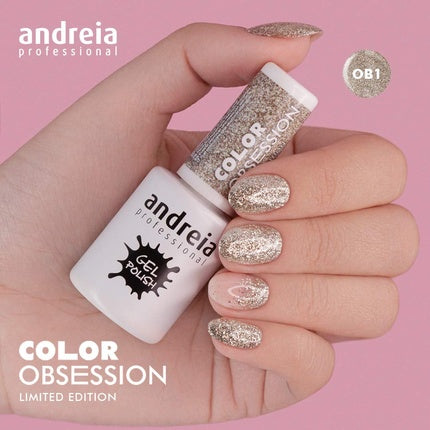 Lac de unghii semipermanent Andreia OB1 Champagne Glitter 10.5ml