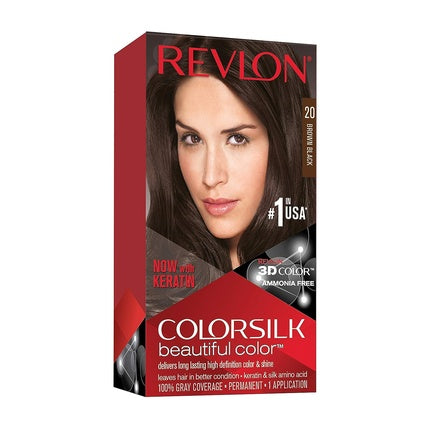 Vopsea de păr, Revlon, Color Silk, Fără amoniac, Brown Black, 130ml