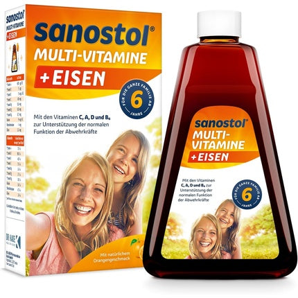 Sanostol Plus Iron, Vitamine și Fier, 460ml, Gust portocaliu