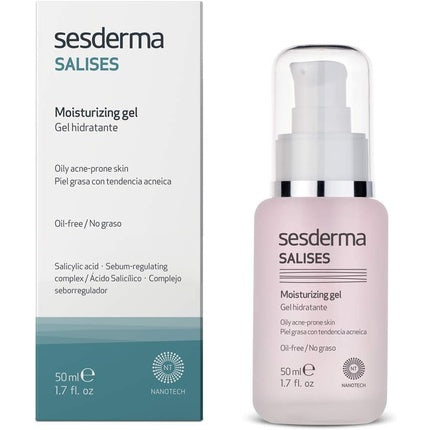 Gel Cremă Hidratant Sesderma Salises, Ten Gras cu Tendință Acneică, 50ml