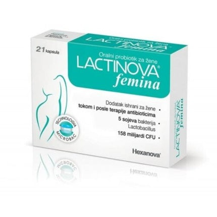 Supliment alimentar Hexanova Lactinova Femina pentru sănătatea zonei intime, 21 capsule