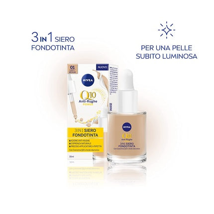 Fond de ten serum, Nivea Q10, 3in1, nuanta Light B