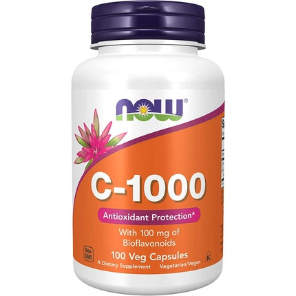Vitamină C-1000, NOW Foods, 100 Veg Capsule, Antioxidant, Bioflavonoizi