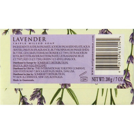 Săpun Triplă Măcinare Lavandă, Aromas Artesanales De Antigua, 200 g, design flori mov