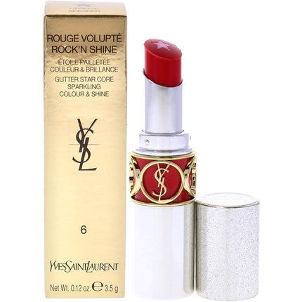 Ruj, Yves Saint Laurent, Rouge Volupte Shine 6, roșu strălucitor