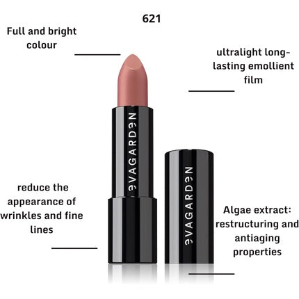 Ruj Enjoy Lipstick 621 Baddie Pink, Eva Garden, 0.10 Oz