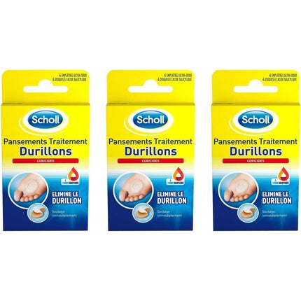 Plasturi Scholl Durillons, 4 buc, galben/albastru