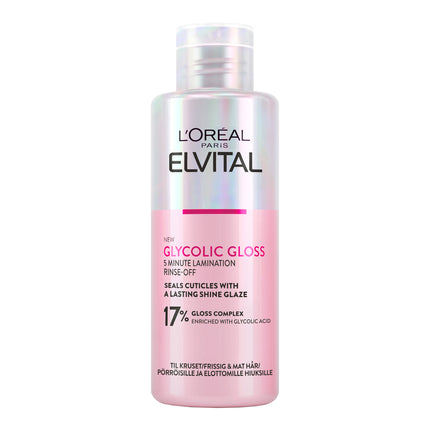 Condiționator L'Oréal Paris Elvital Glycolic Gloss, 200 Ml, Roz