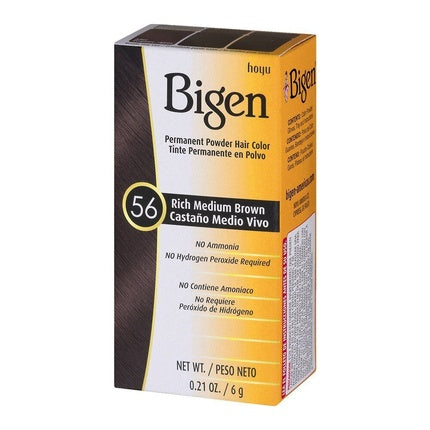 Bigen Powder Permanent Hair Color 56 Rich Medium Brown - Pachet de 6