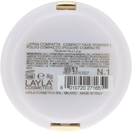 Pudră Compactă Layla Milano, alb, 52g