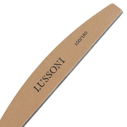 T4B Lussoni Premium Half-Moon Nail Files, 100/180 Grit pentru Unghii Naturale și Întărite - Pachet de 50