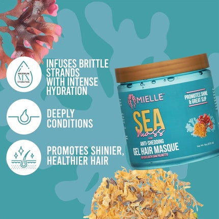 Masca gel pentru păr, Mielle, Sea Moss, albastru, 235 ml