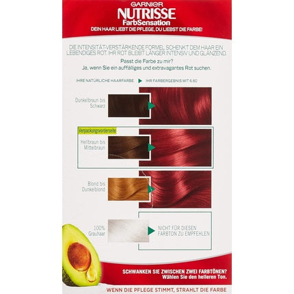 Garnier Nutrisse, Intense Red (6.60), Kit vopsea par, cu uleiuri de fructe