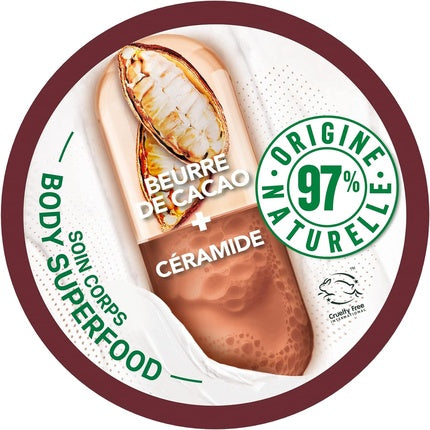 Creamă Corporeală Garnier Body Superfood, Hidratare 48H, Cacao & Ceramide, Vegan, 380ml