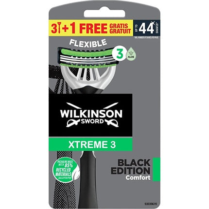 Rasoir Wilkinson Sword Xtreme 3 Black Edition Comfort, 4 buc (3+1 gratuit), negru