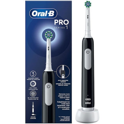 Periuță electrică Oral-B Pro 1 Cross Action, culoare neagră, capete CrossAction