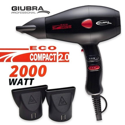 Fenon Hairdryer, Giubba Eco Compact 2.0, Negru, 5 niveluri de temperatură, 2 viteze