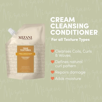 Condiționator de curățare Mizani pentru păr creț și ondulat, 479 g