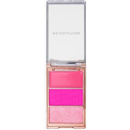 Paleta Blush Revolution Beauty Icon Cream & Pressed Powder, Rose Gold, 3 culori
