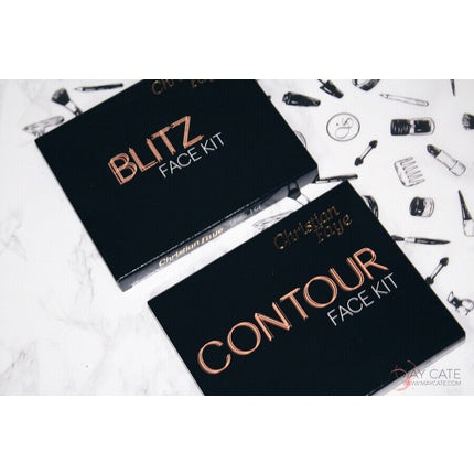 Set conturare Christian Faye, 6 culori, compact negru