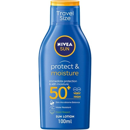 Loțiune Solară Nivea Sun Protect & Moisture SPF 50, Travel Size, 100ml