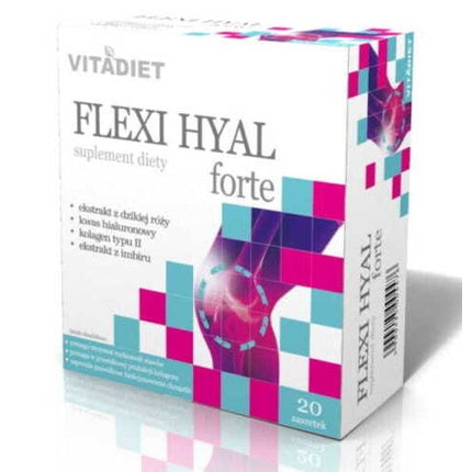 Flexi Hyal Forte Vitadiet, supliment dietetic, 20 plicuri x 15ml