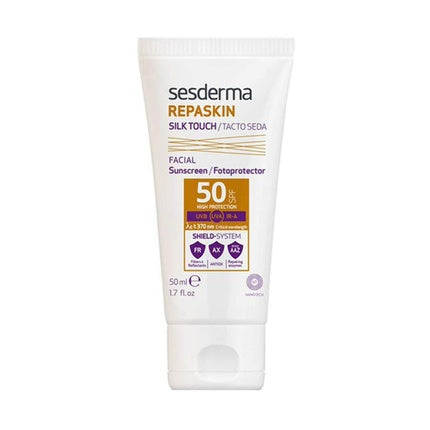 Fotoprotector facial, Sesderma Repaskin Silk Touch SPF 50+, alb, 50ml