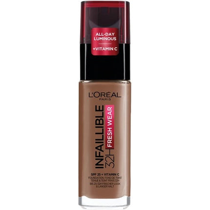 Fond de ten L'Oréal Paris Infallible 32H Fresh Wear, SPF 25 cu Vitamina C, Deep Golden 30ml